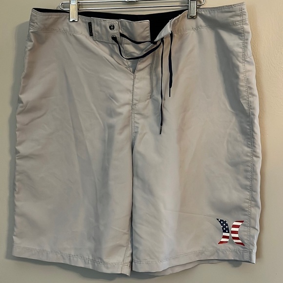 NWOT Hurley Men's Americana Icon Solid Grey Boardshort Size 34 - Picture 1 of 14